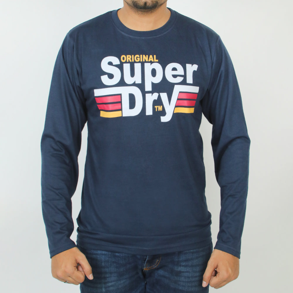 Men's Printed Full Sleeves T-Shirt - Navy Blue, Men's T-Shirts & Polos, Chase Value, Chase Value
