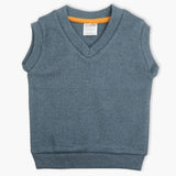 Newborn Boys Sleevesless Sweater - Steel Blue, Newborn Boys Winterwear, Chase Value, Chase Value