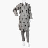 Women's Embroidered Slub 2Pcs Suit - Mid Grey, Women Shalwar Suits, Chase Value, Chase Value