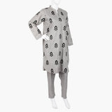 Women's Embroidered Slub 2Pcs Suit - Mid Grey, Women Shalwar Suits, Chase Value, Chase Value