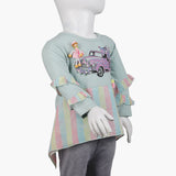 Girls Full Sleeves T-Shirt - Sea Green, Girls T-Shirts, Chase Value, Chase Value