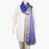 Women's Organza Stripe Dupatta - Royal Blue, Women Dupatta, Chase Value, Chase Value