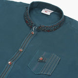 Boys Embroidered Shalwar Suit - Steel Green, Boys Shalwar Kameez, Chase Value, Chase Value