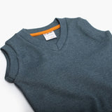 Newborn Boys Sleevesless Sweater - Steel Blue, Newborn Boys Winterwear, Chase Value, Chase Value