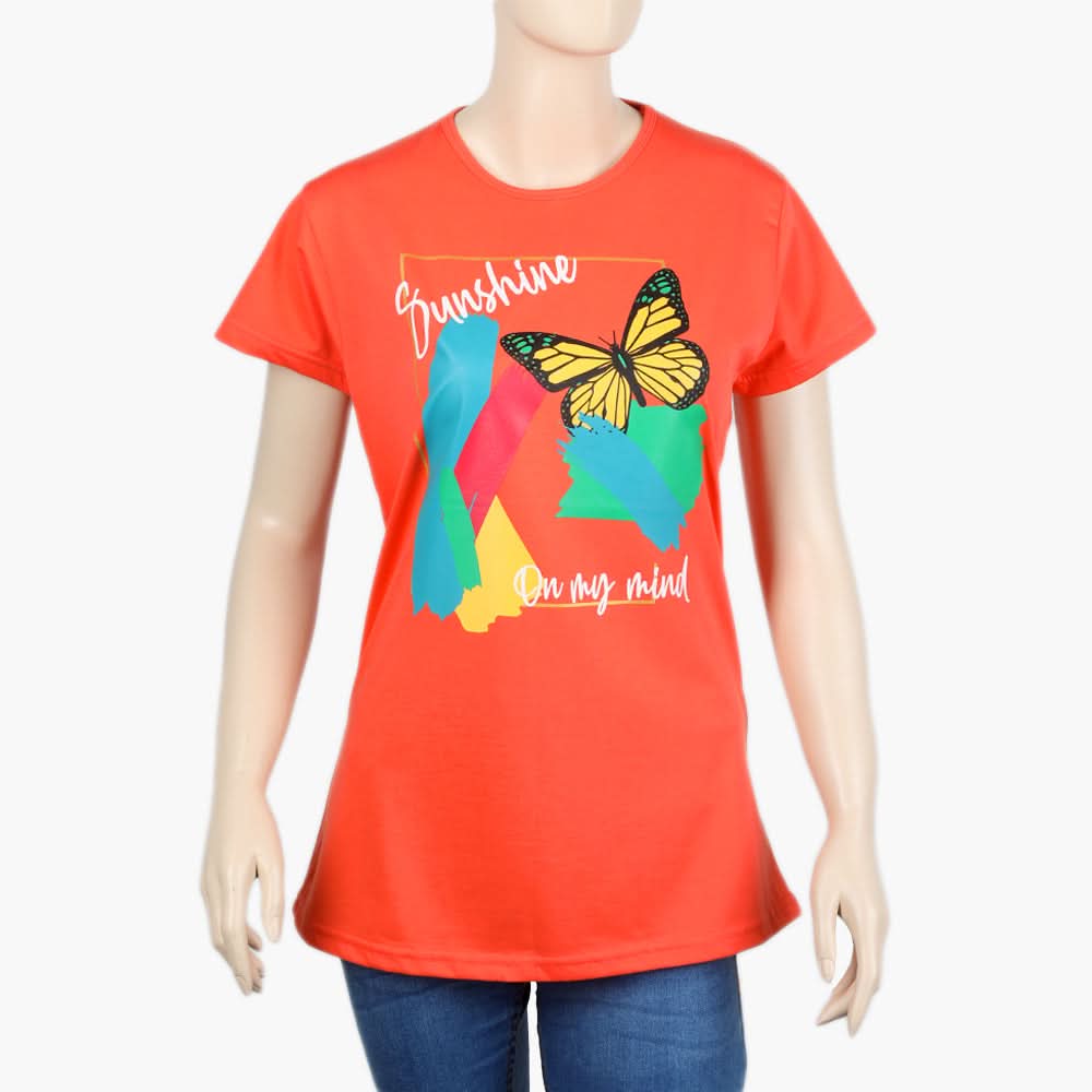Women's T-Shirt - Orange, Women T-Shirts & Tops, Chase Value, Chase Value