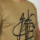 Men's Half Sleeves Printed T-Shirt - Brown, Men's T-Shirts & Polos, Chase Value, Chase Value
