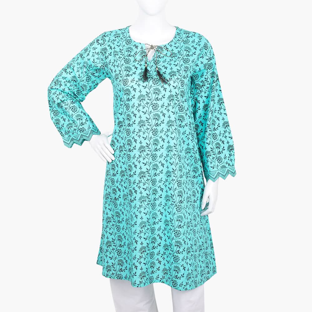 Women's Printed Kurti - Navy Blue, Women Ready Kurtis, Chase Value, Chase Value