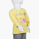 Girls Full Sleeves T-Shirt - Yellow, Girls T-Shirts, Chase Value, Chase Value