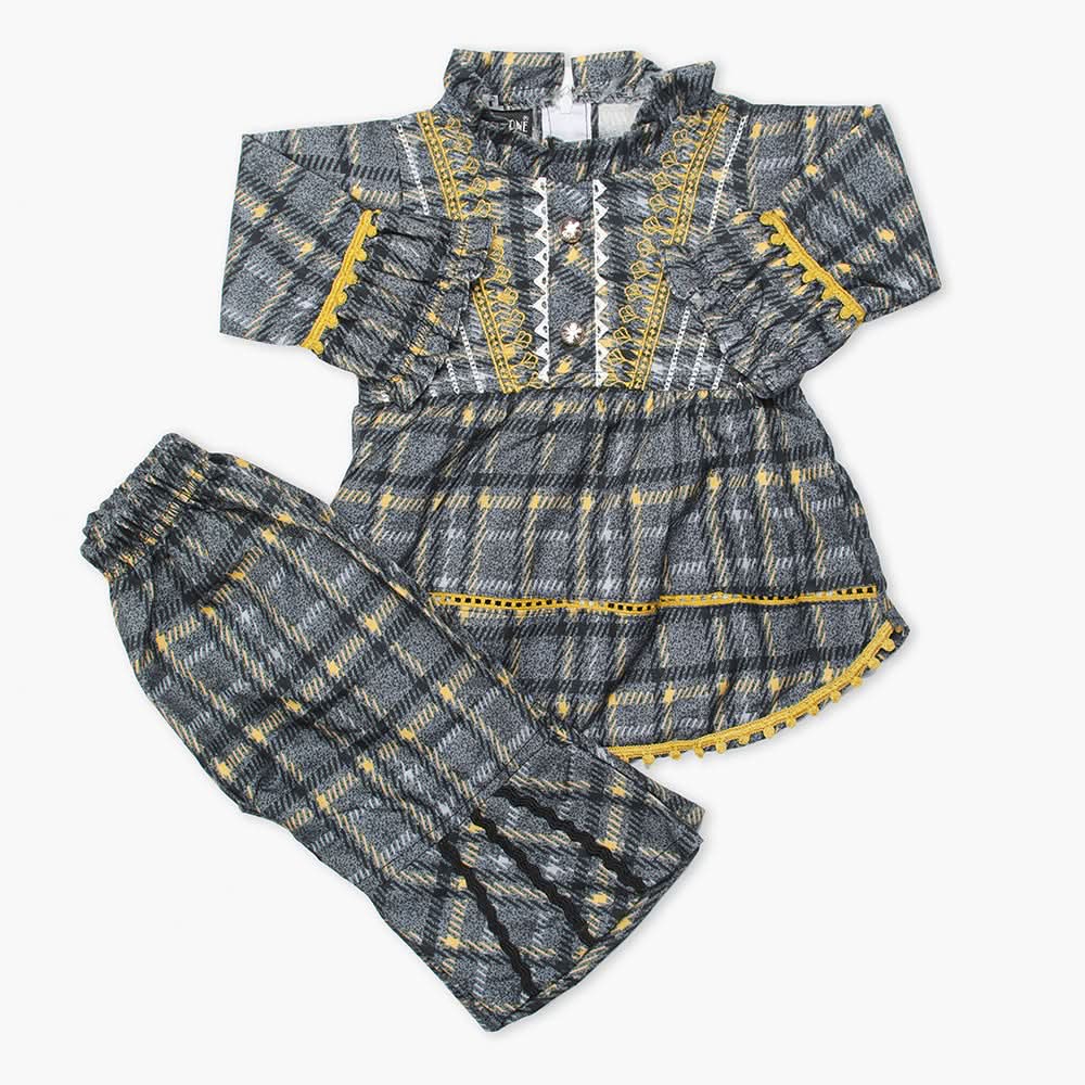 Newborn Girls Full Sleeves Suit - Grey, Newborn Girls Winterwear, Chase Value, Chase Value