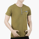 Men's Half Sleeves T-Shirt - Olive Green, Men's T-Shirts & Polos, Chase Value, Chase Value