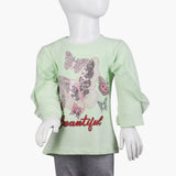 Girls Full Sleeves T-Shirt - Cyan, Girls T-Shirts, Chase Value, Chase Value
