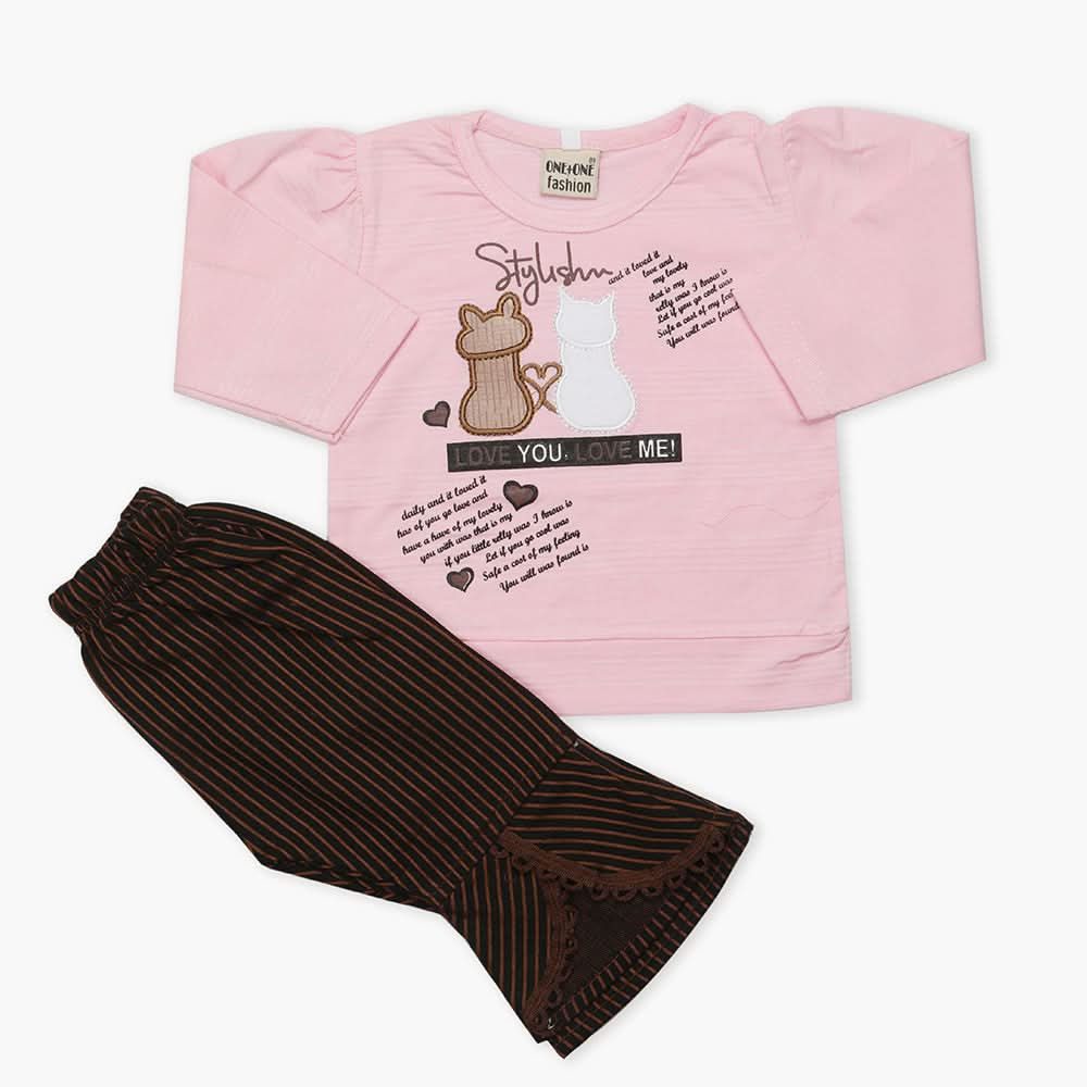 Newborn Girls Full Sleeves Suit - Pink, Newborn Girls Winterwear, Chase Value, Chase Value