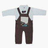 Newborn Boys Full Sleeves Romper 2pcs - Dark Brown, Newborn Boys Winterwear, Chase Value, Chase Value