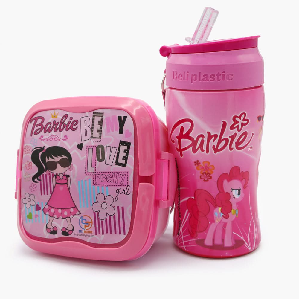 Water Bottle with Lunch Box - Pink, Tiffin Boxes & Bottles, Chase Value, Chase Value