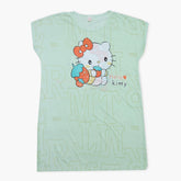 Women's Long Nighty T-Shirt - Light Green, Women Night Suit, Chase Value, Chase Value