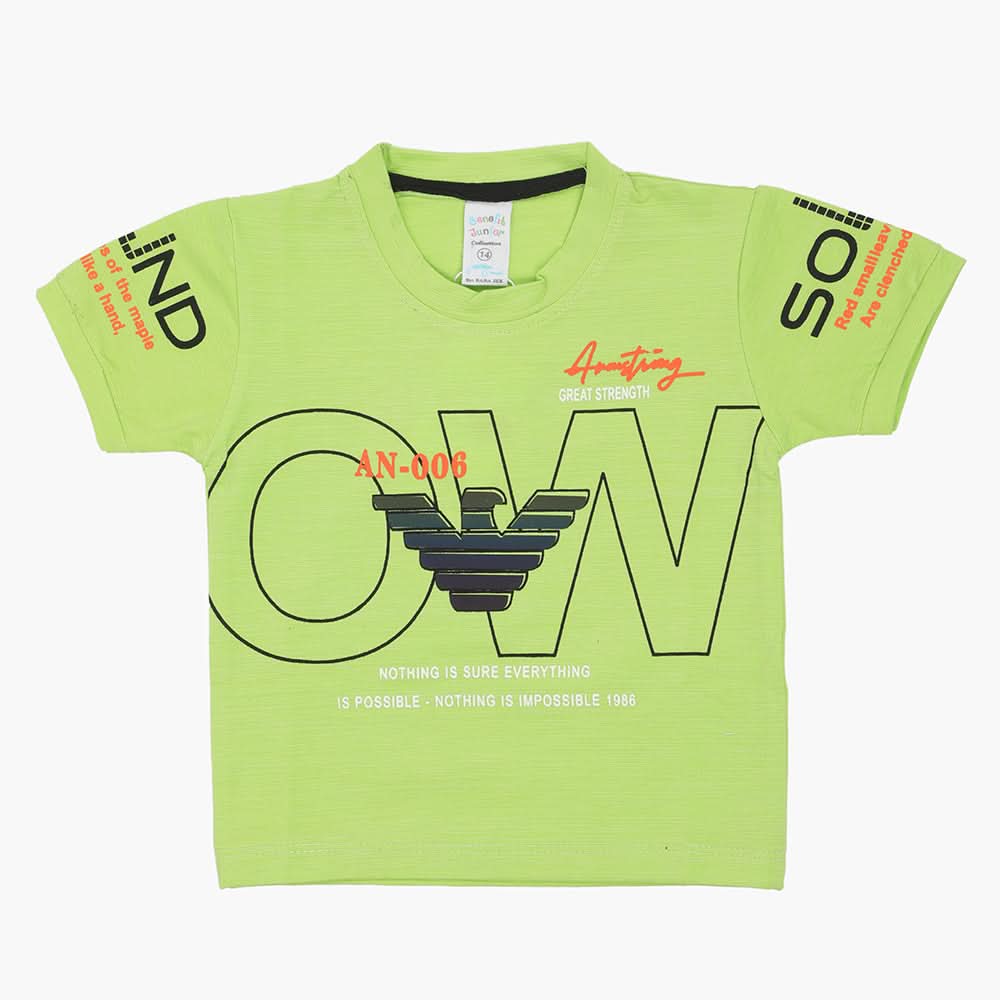 Boys Half Sleeves T-Shirt - Light Green, Boys T-Shirts, Chase Value, Chase Value