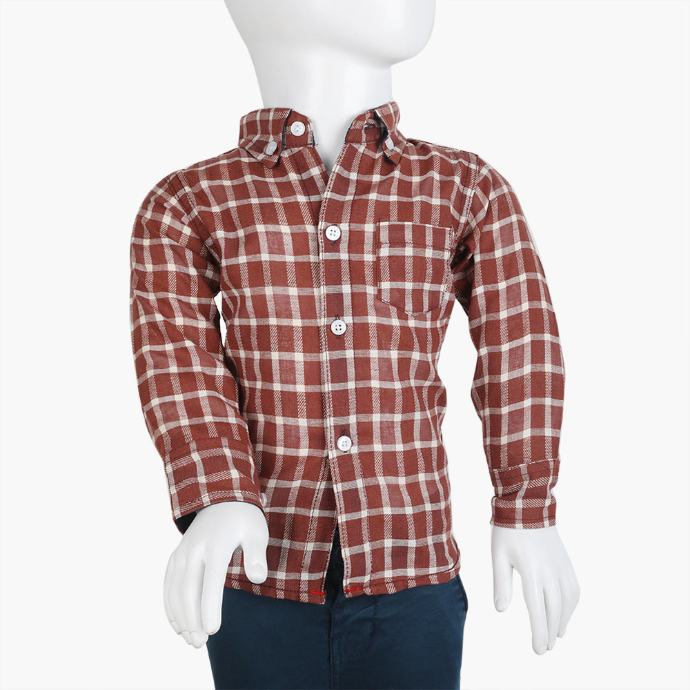 Boys Full Sleeves Shirt - Brown, Boys Shirts, Chase Value, Chase Value