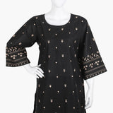 Women's Embroidered 2Pcs Suit - Black, Women Shalwar Suits, Chase Value, Chase Value