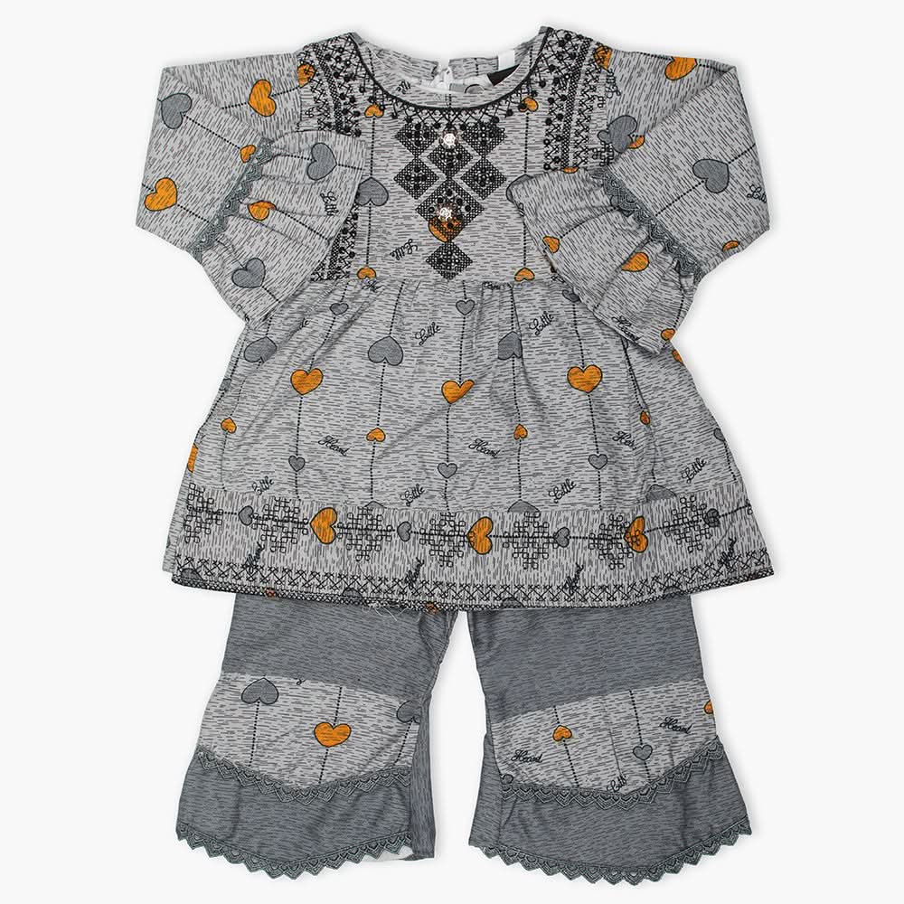 Newborn Girls Full Sleeves Suit - Grey, Newborn Girls Winterwear, Chase Value, Chase Value