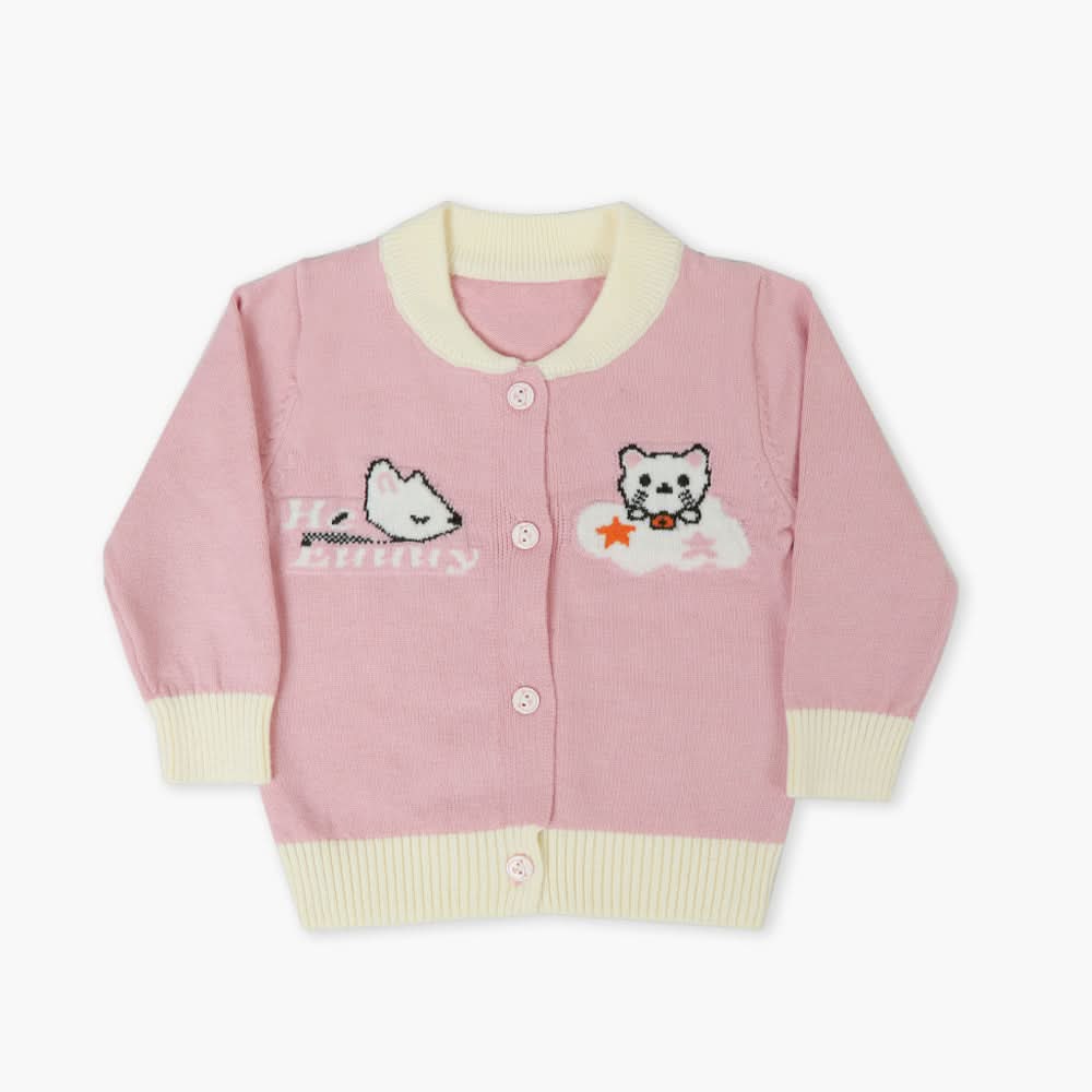 Newborn Girls Sweater - Tea Pink, Newborn Girls Winterwear, Chase Value, Chase Value