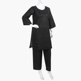 Women's Embroidered 2Pcs Suit - Black, Women Shalwar Suits, Chase Value, Chase Value