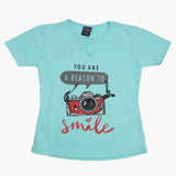 Girls Half Sleeves T-Shirt - Sky Blue, Girls T-Shirts, Chase Value, Chase Value