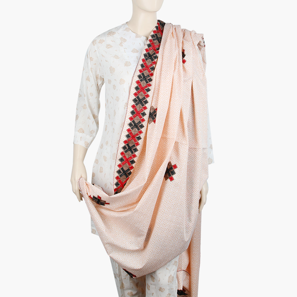 Women's Printed Dupatta - Peach, Women Dupatta, Chase Value, Chase Value