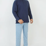 Men's Full Sleeves Night Suit - Navy Blue, Men's Nightwear, Chase Value, Chase Value