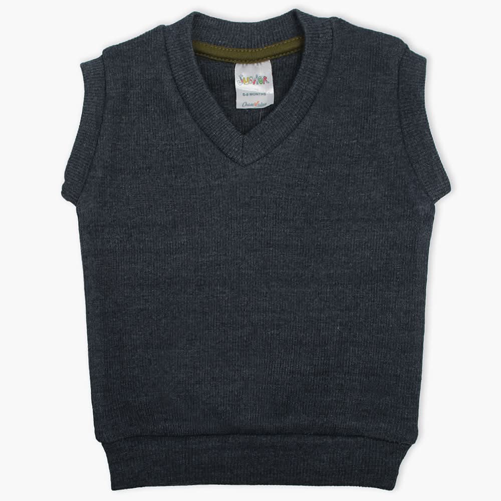 Newborn Boys Sleevesless Sweater - Steel Blue, Newborn Boys Winterwear, Chase Value, Chase Value