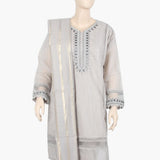 Women's Fancy 3Pcs Suit - Grey, Women Shalwar Suits, Chase Value, Chase Value