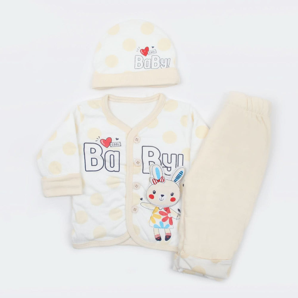 Newborn Girls Full Sleeves Suit - Fawn, Newborn Girls Sets & Suits, Chase Value, Chase Value
