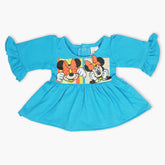 Newborn Girls Full Sleeves Frock - Sky Blue, Newborn Girls Winterwear, Chase Value, Chase Value