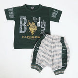 Boys Half Sleeves Suit - Olive Green, Boys Sets & Suits, Chase Value, Chase Value