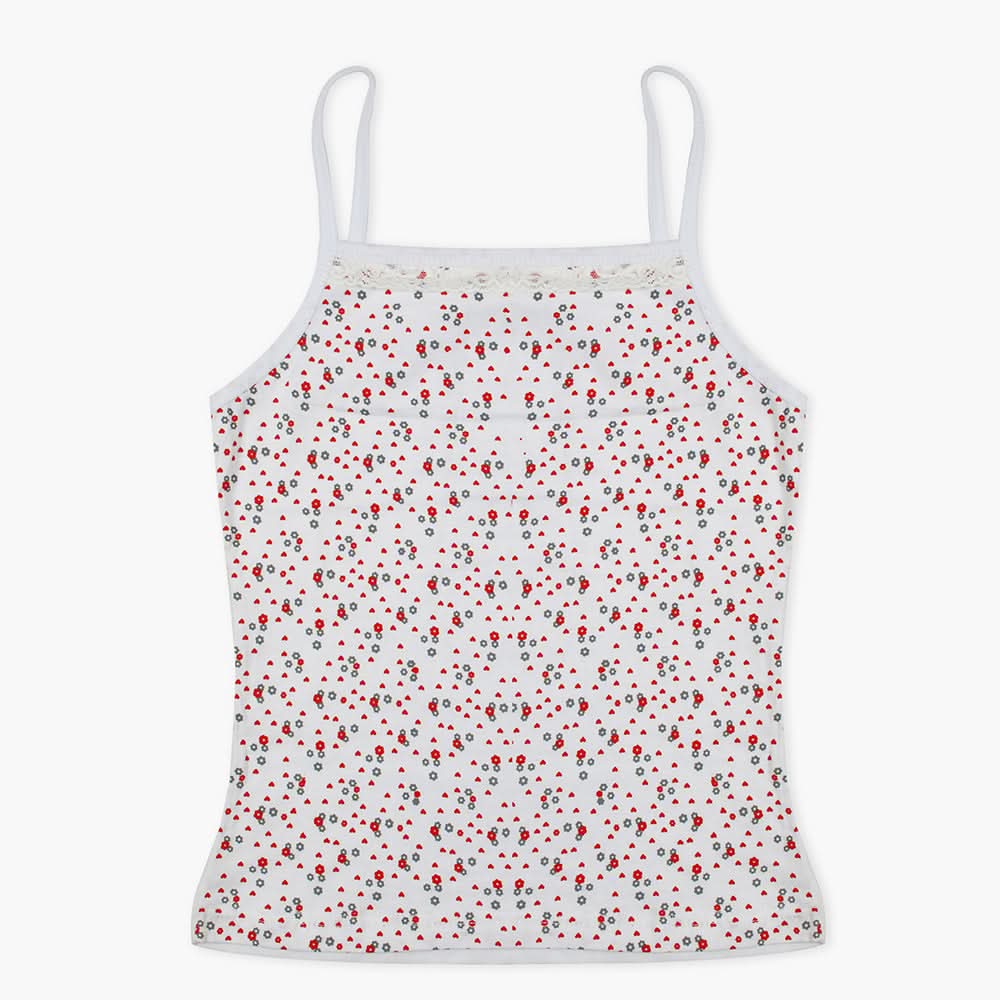 Girls Printed Shameez - White, Girls Shameez Camisole & Biddies, Chase Value, Chase Value