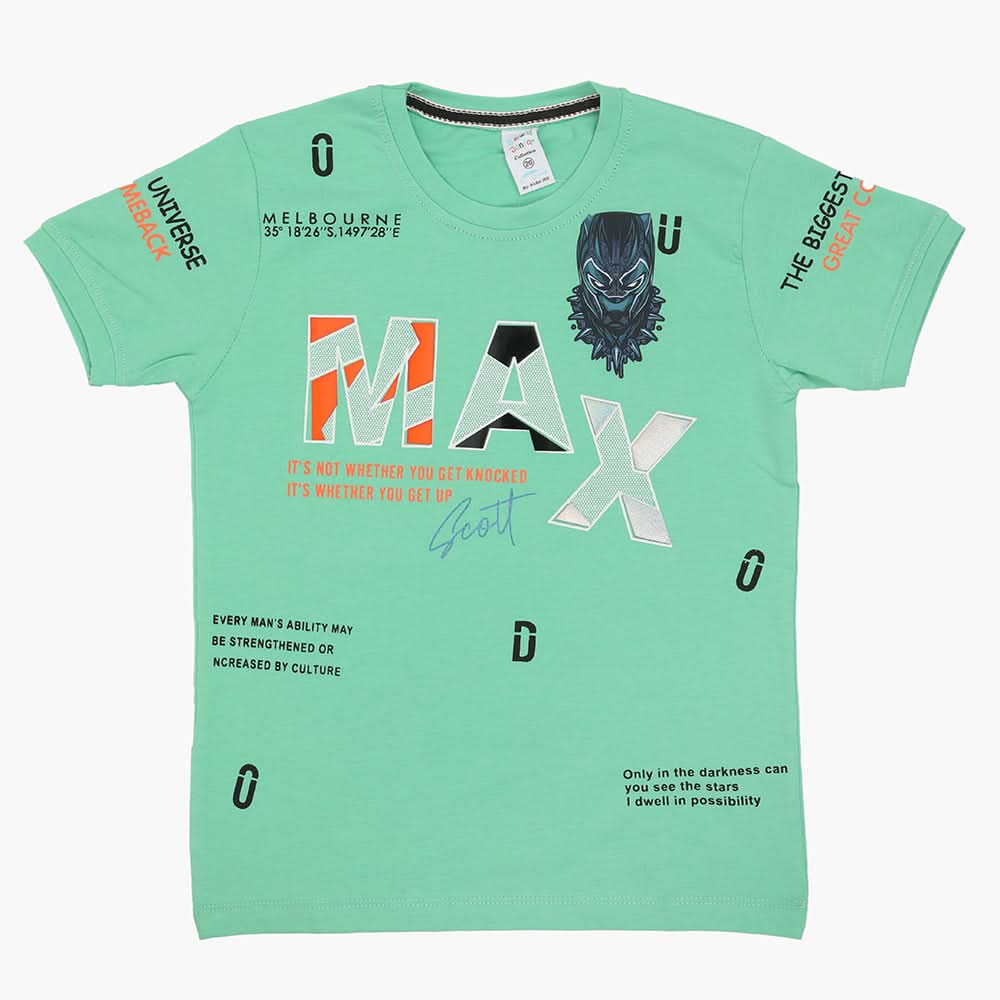 Boys Half Sleeves T-Shirt - Sea Green, Boys T-Shirts, Chase Value, Chase Value