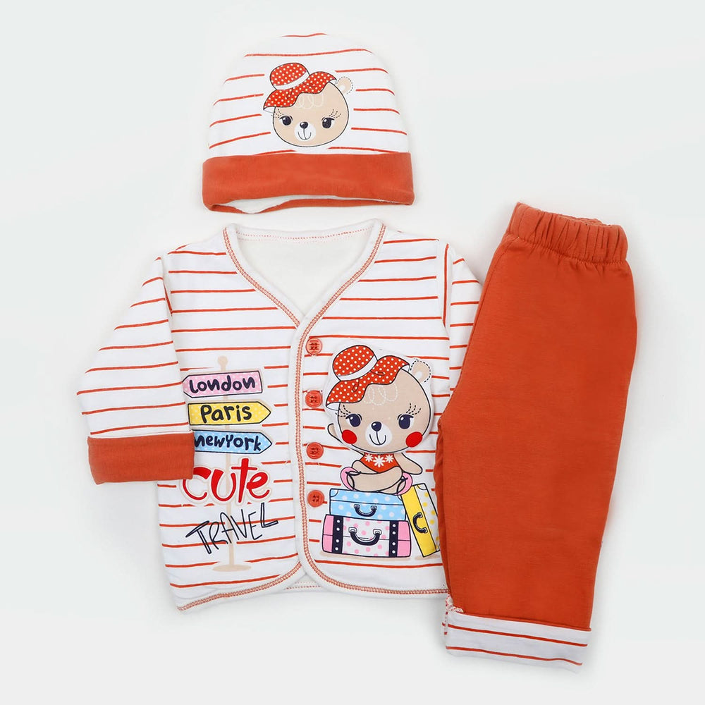 Newborn Girls Full Sleeves Suit - Rust, Newborn Girls Sets & Suits, Chase Value, Chase Value