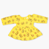 Newborn Girls Full Sleeves Frock - Yellow, Newborn Girls Winterwear, Chase Value, Chase Value