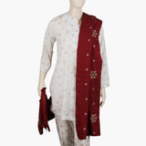 Women's Embroidered Dupatta - Maroon, Women Dupatta, Chase Value, Chase Value