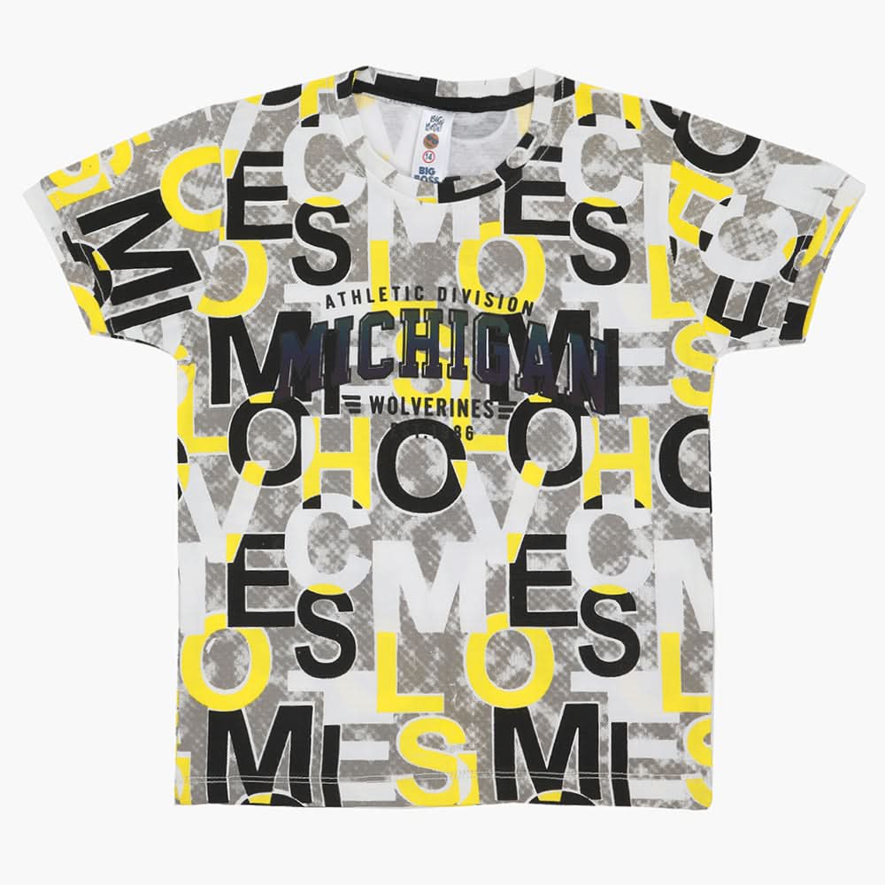 Boys Half Sleeves T-Shirt - Yellow, Boys T-Shirts, Chase Value, Chase Value