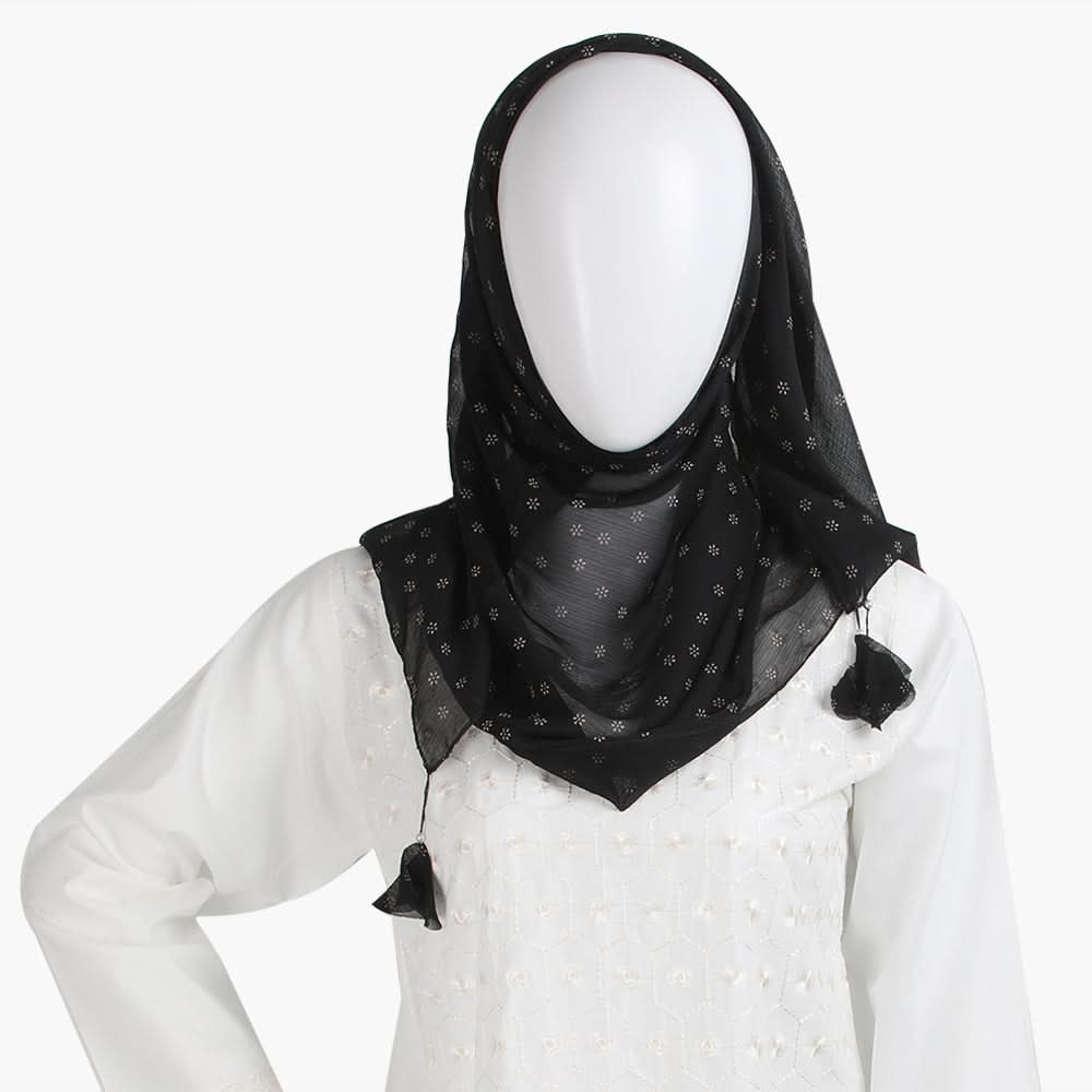 Women's Printed Scarf - Black, Women Shawls & Scarves, Chase Value, Chase Value