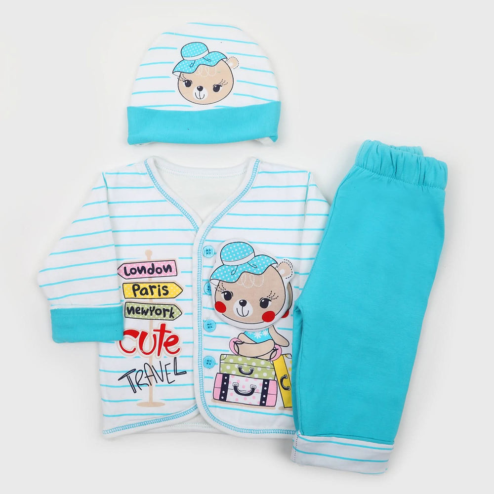 Newborn Girls Full Sleeves Suit - Blue, Newborn Girls Sets & Suits, Chase Value, Chase Value