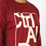 Men's Full Sleeves T-Shirt - Maroon, Men's T-Shirts & Polos, Chase Value, Chase Value