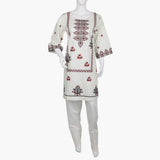 Women's Embroidered Kurti - Off White, Women Ready Kurtis, Chase Value, Chase Value