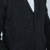 Men's Cardigan Full Sleeves Sweater - Charcoal, Men's Sweater & Sweat Shirts, Eminent, Chase Value