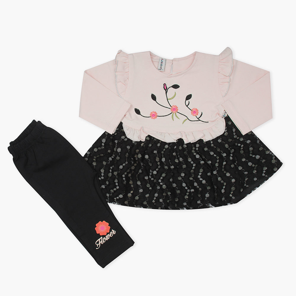 Newborn Girls Full Sleeves Suit - Pink, Newborn Girls Winterwear, Chase Value, Chase Value