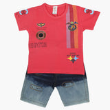 Boys Half Sleeves Suit - Dark Pink, Boys Sets & Suits, Chase Value, Chase Value