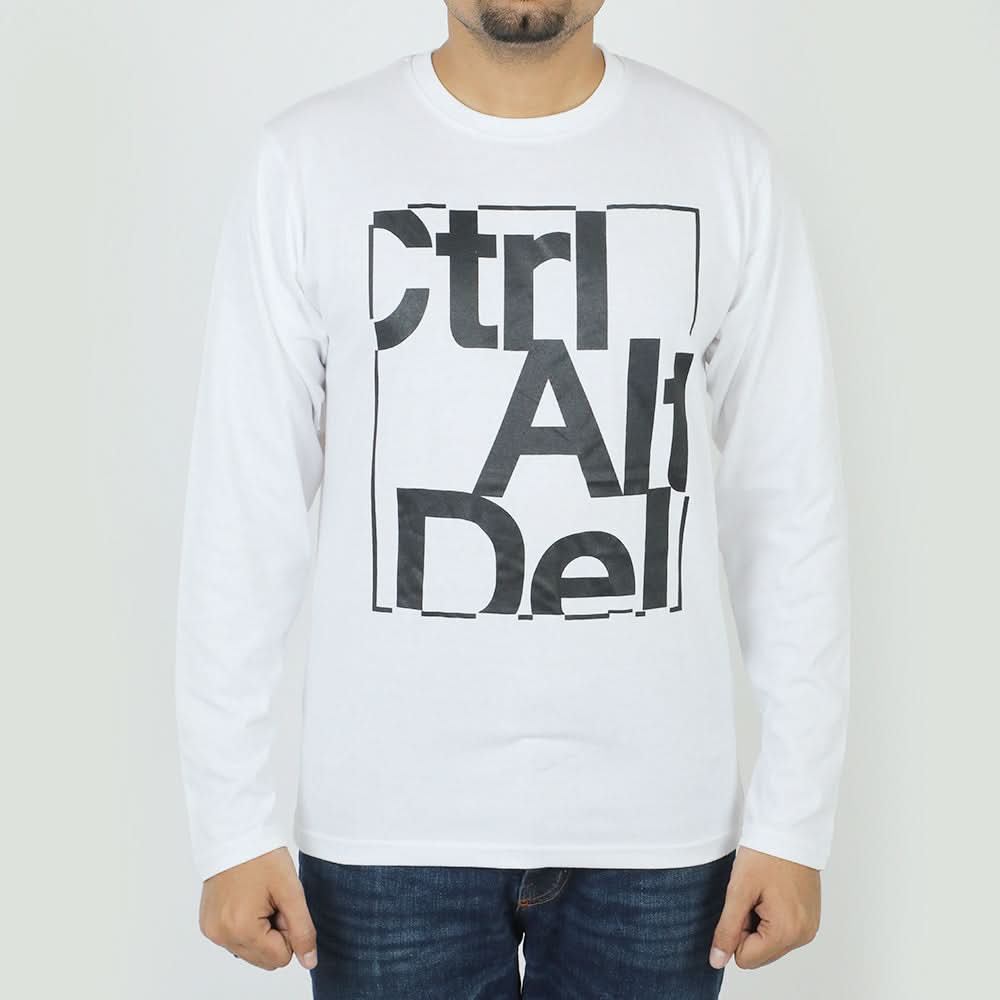 Men's Full Sleeves T-Shirt - White, Men's T-Shirts & Polos, Chase Value, Chase Value