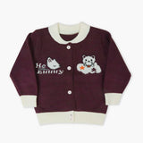 Newborn Girls Sweater - Dark Purple, Newborn Girls Winterwear, Chase Value, Chase Value