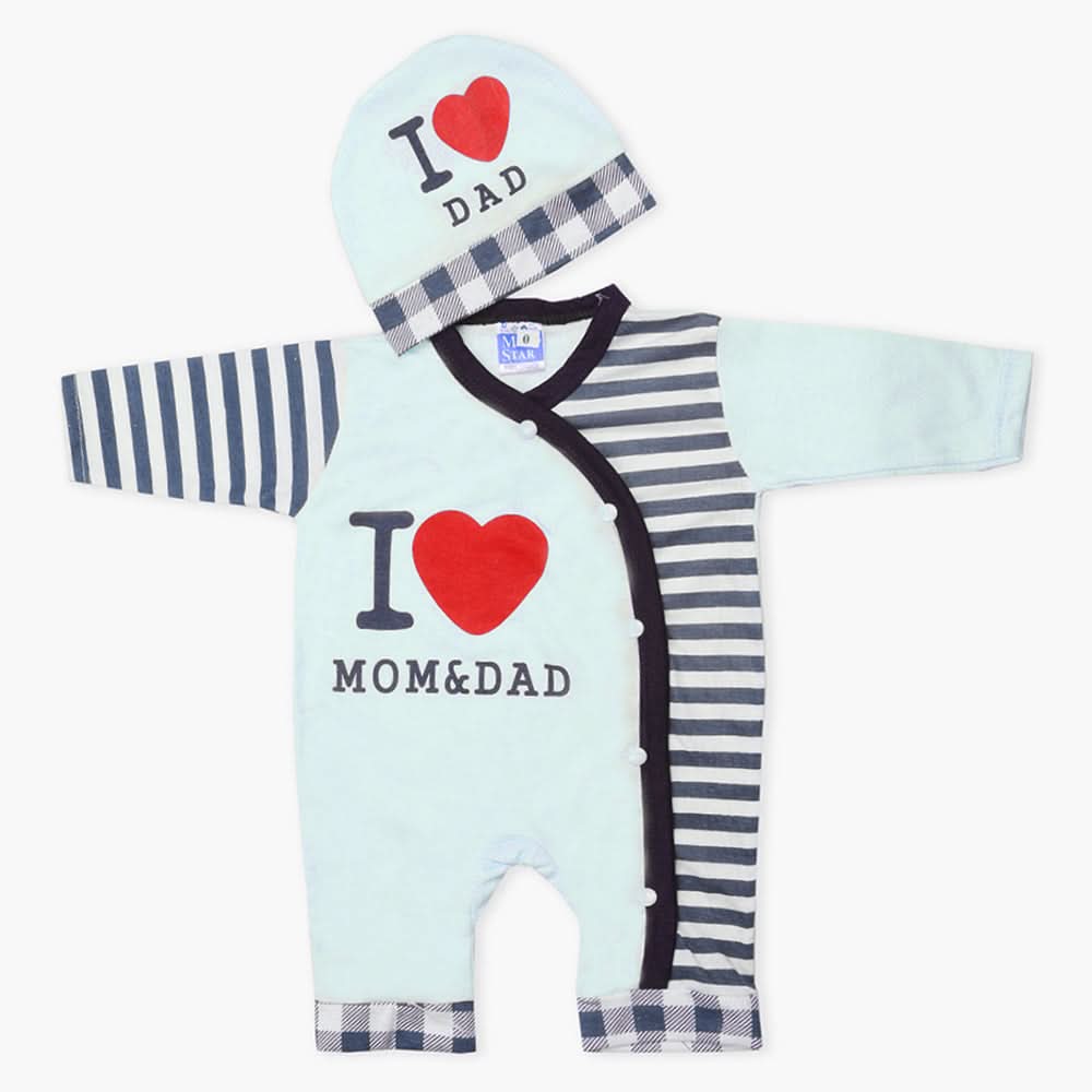 Newborn Boys Romper - Cyan, Newborn Boys Rompers, Chase Value, Chase Value