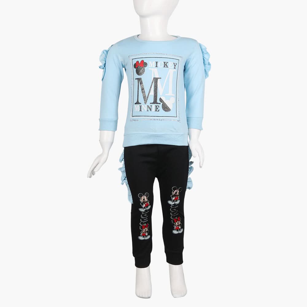 Girls Full Sleeves Tight Suit - Sky Blue, Girls Suits, Chase Value, Chase Value